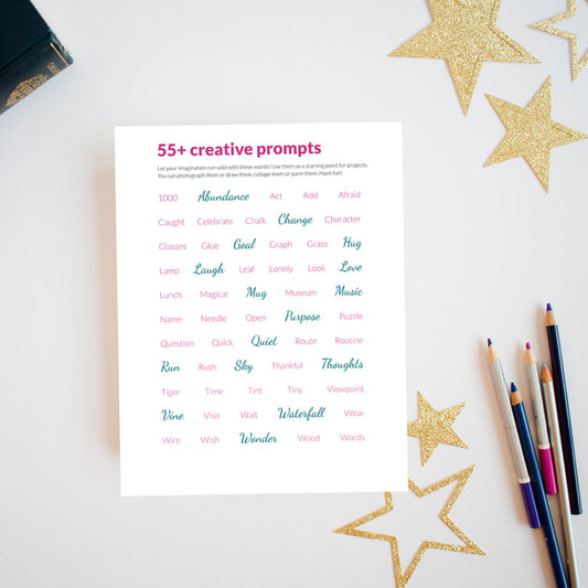 55+ Art Journal Prompts {FREE or Pay What You Can}