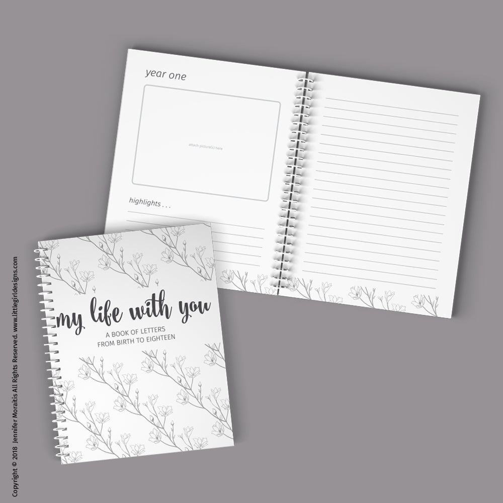 My Life With You {A Printable Book of Letters from Birth to Eighteen}