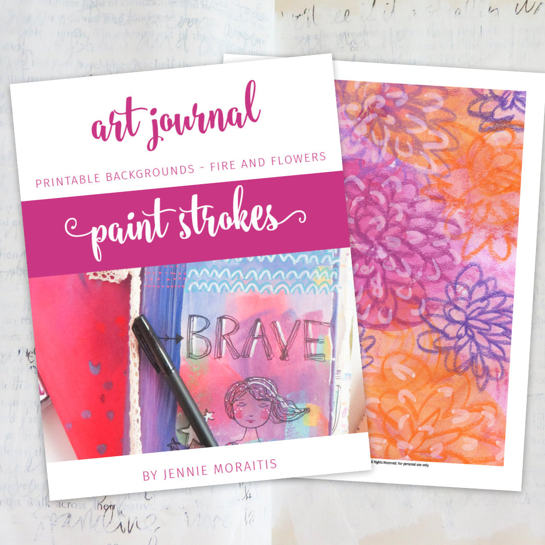 Get art journal printable backgrounds that you can use for art journaling collages, texture, layering, and more! These beautiful printable backgrounds are so much fun to use! Click to see examples.