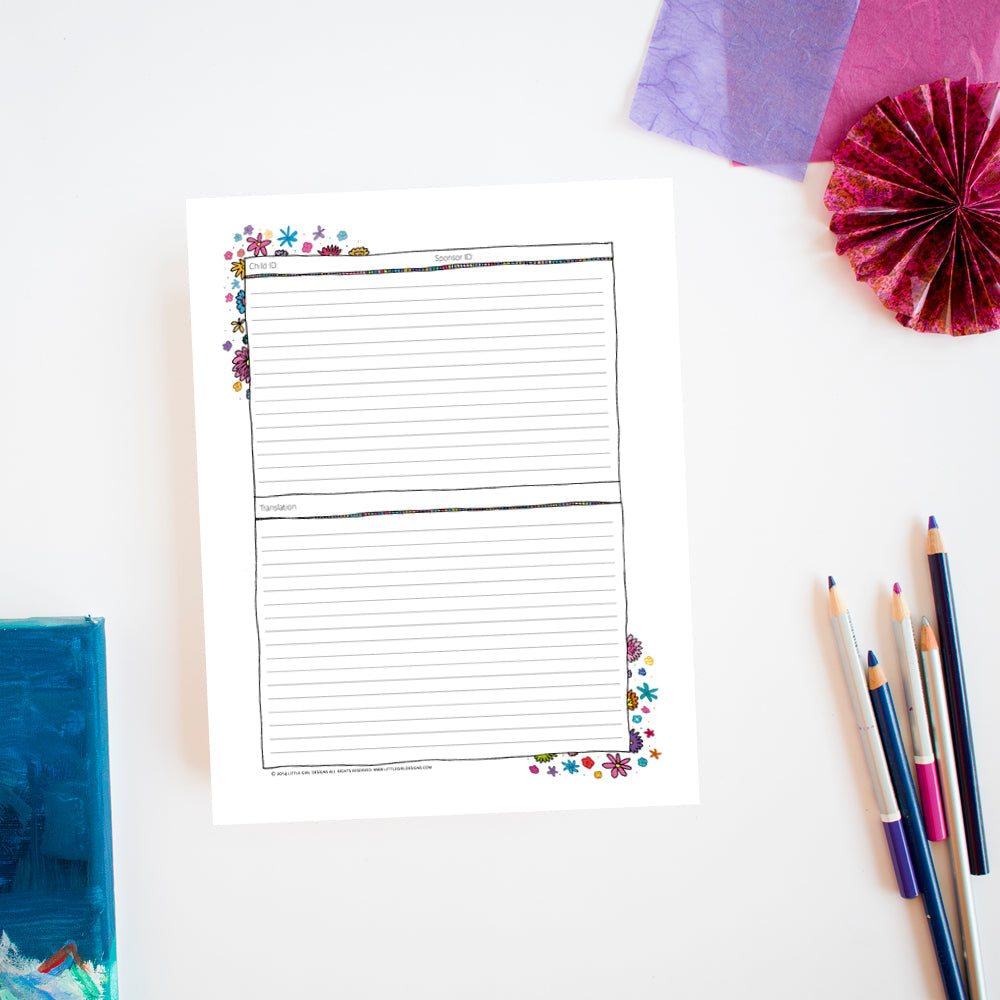 Sponsored Child Letter Writing Template {FREE or Pay What You Can}