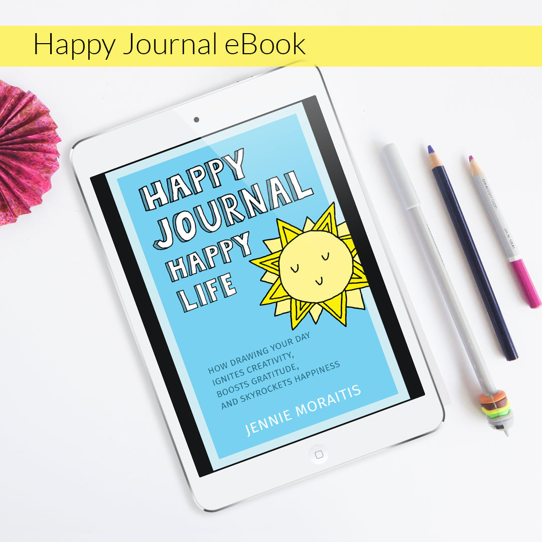 There's a reason Happy Journal, Happy Life is a best-selling book on Amazon! It not only shares how Jennie Moraitis started her own happy journal practice, it gives you the ideas and mindsets needed to start your own happy journal right away! People LOVE happy journals because they bring so much joy to their lives, no matter their skill level. Stick figures unite!