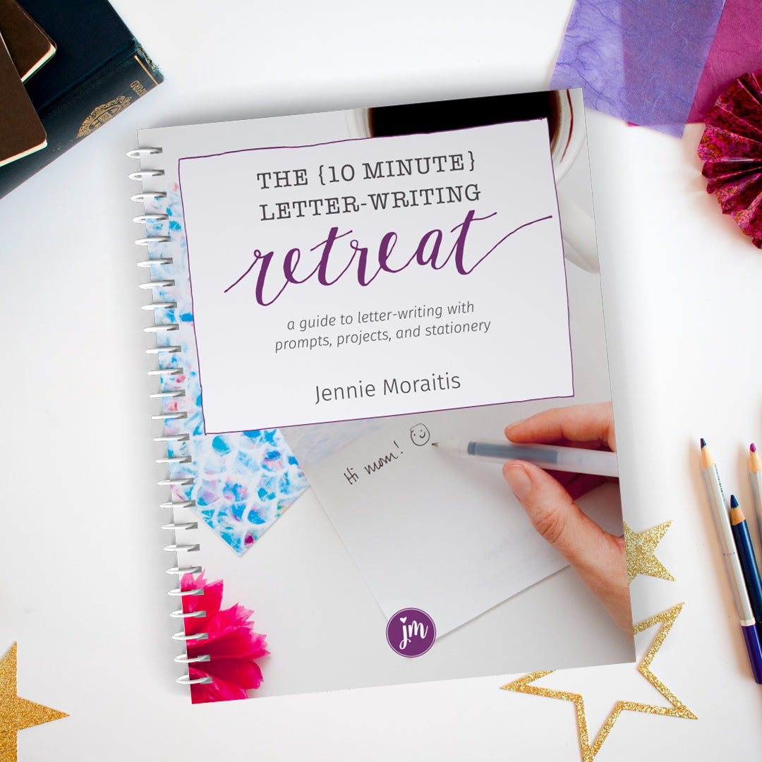 The 10 Minute Letter-writing Retreat is a 120 page bundle is packed with prompts, tutorials, and cute stationery for you to print out and get to writing! You'll find ideas and inspiration on how to fill up your friends' and family's mailboxes with sunshine. 